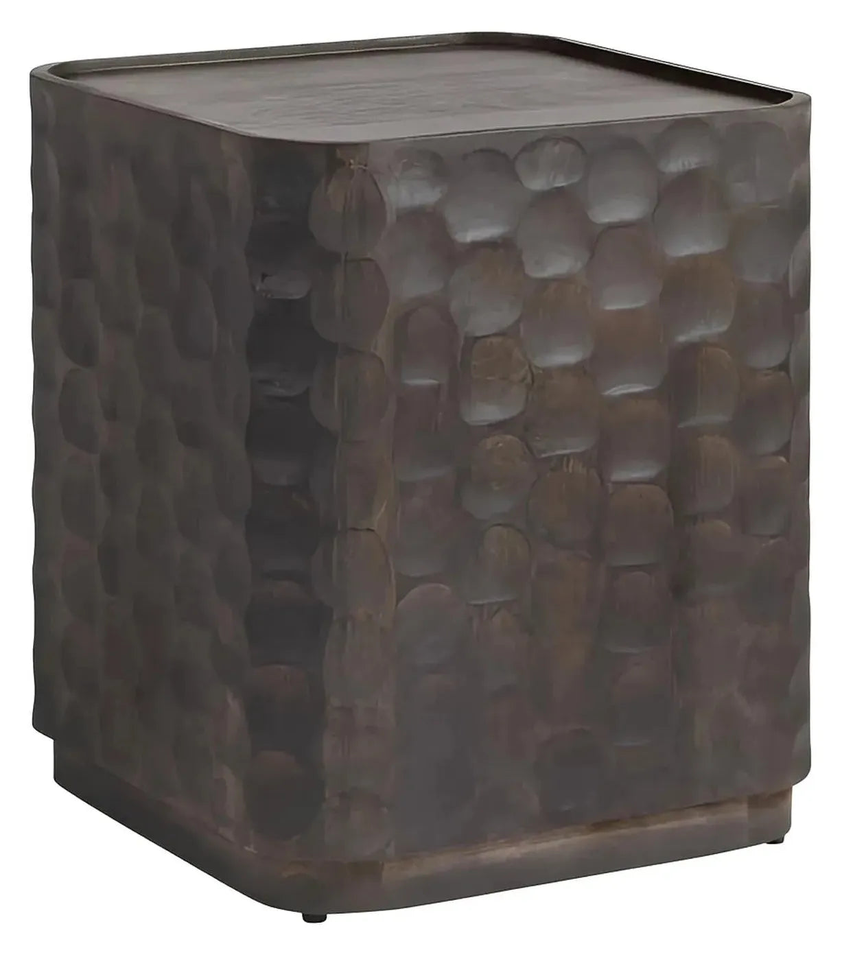 Garyt Square Hammered Metal End Table – Bronze Finish (Set of 2)