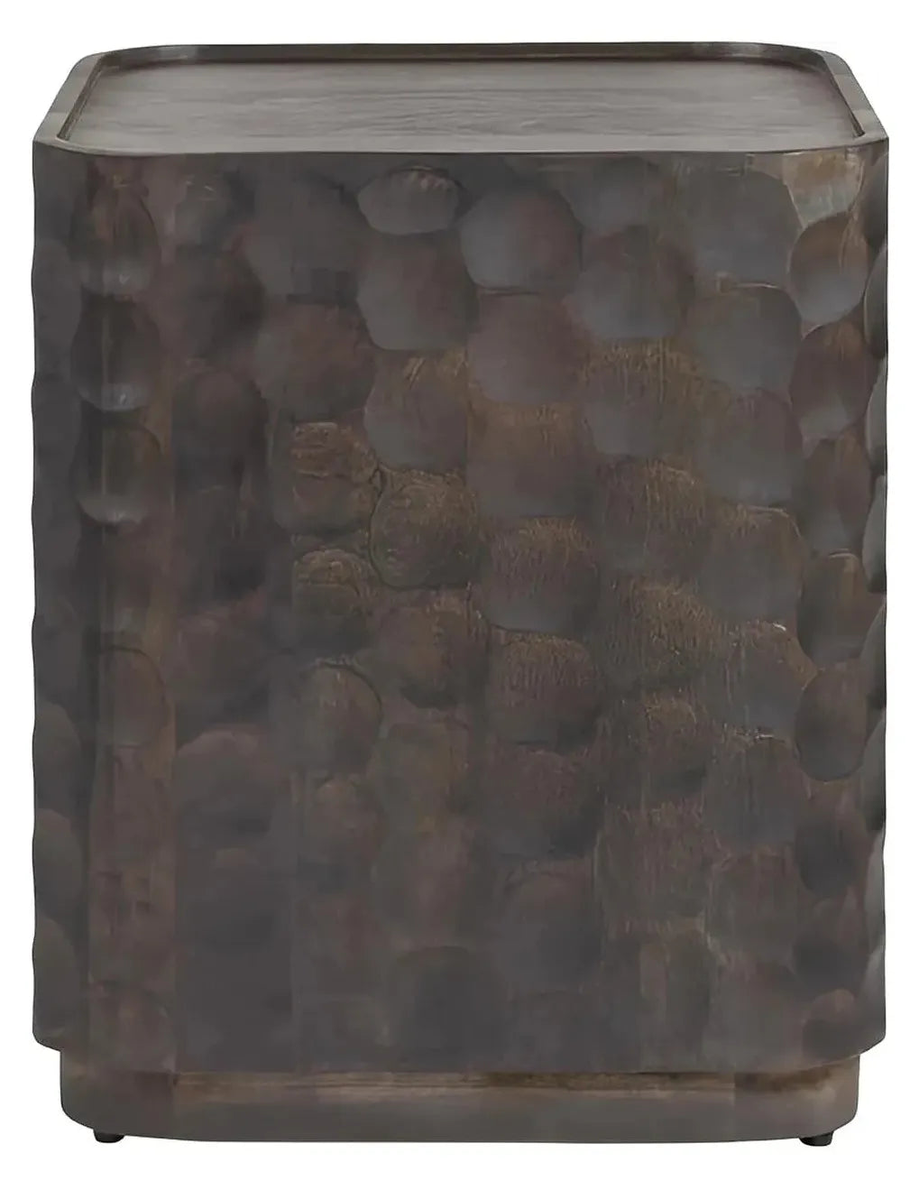 Garyt Square Hammered Metal End Table – Bronze Finish (Set of 2)