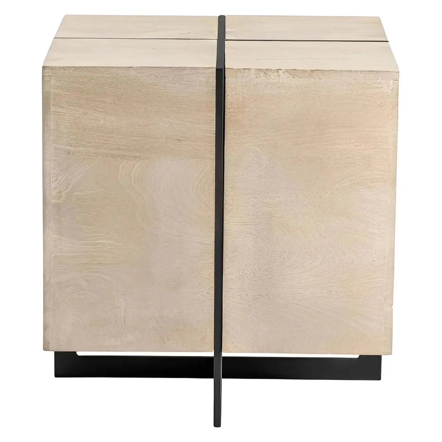 Gainwall End Table (Set of 2) - Square - Solid Wood - Metal Frame