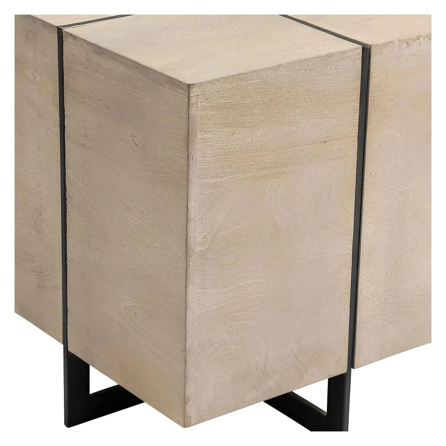 Gainwall End Table (Set of 2) - Square - Solid Wood - Metal Frame