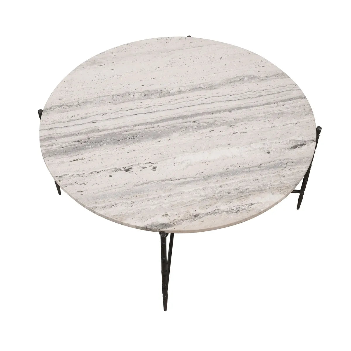 Camden Round Stone & Iron Cocktail or Coffee Table