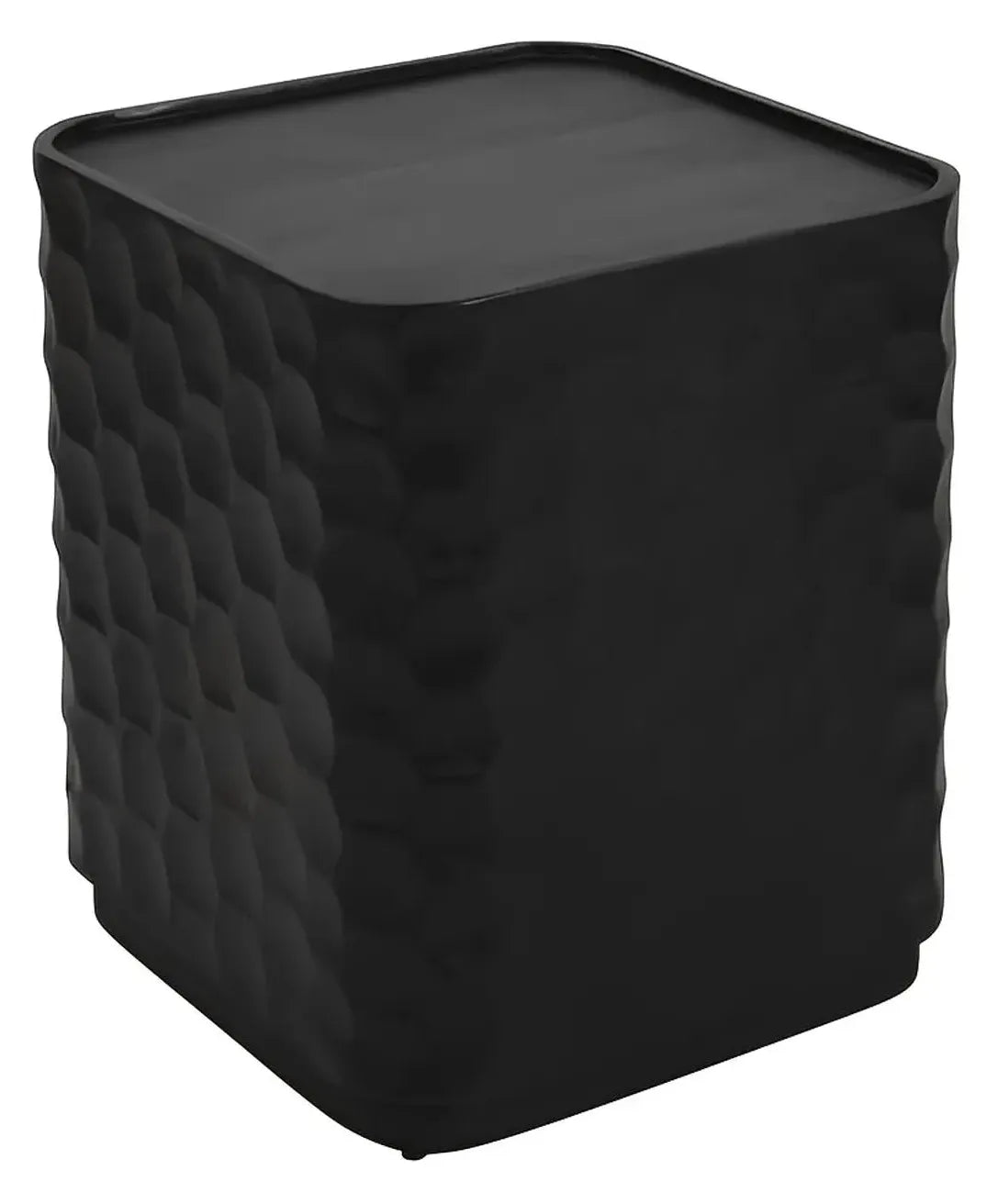Garyt Square Hammered End Table – Black Finish (Set of 2)