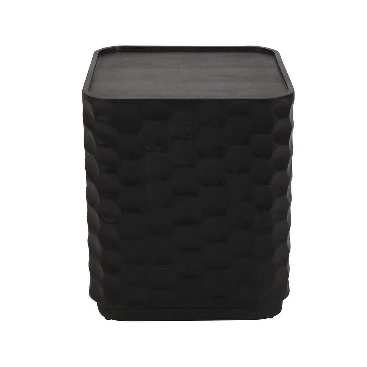 Garyt Square Hammered End Table – Black Finish (Set of 2)