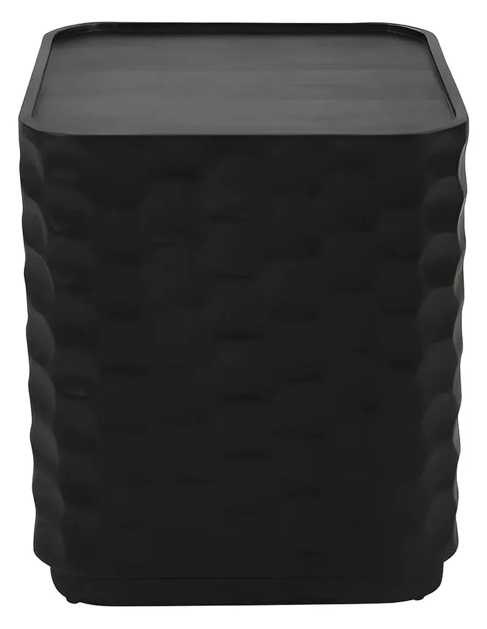 Garyt Square Hammered End Table – Black Finish (Set of 2)