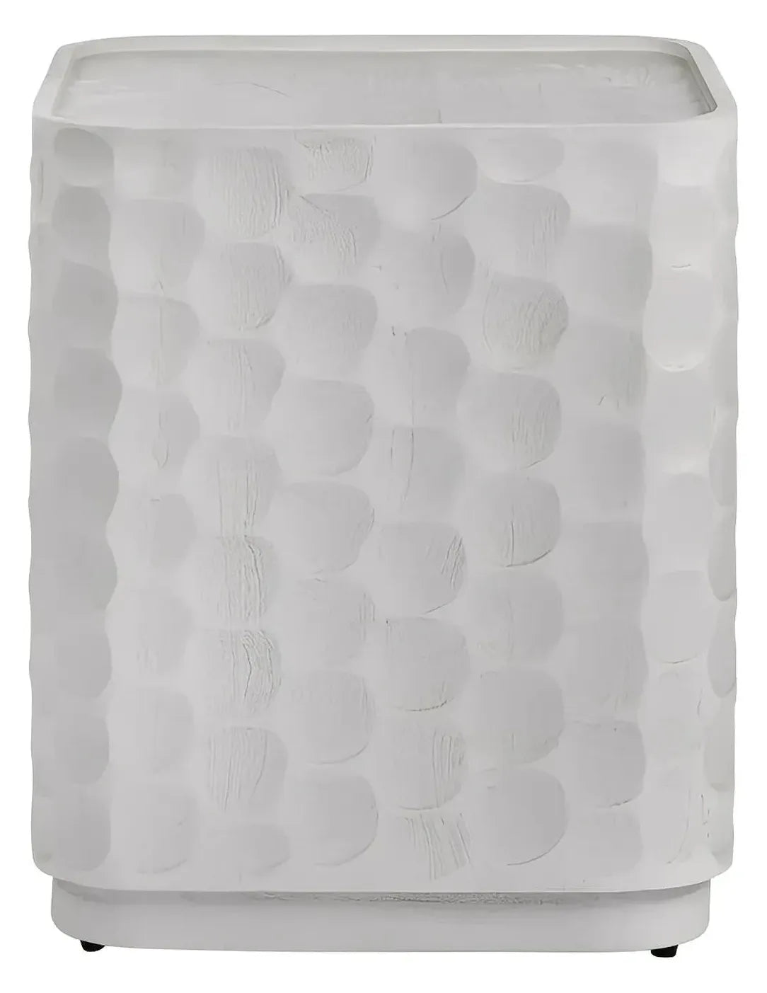 Garyt Square Hammered End Table – White Finish (Set of 2)