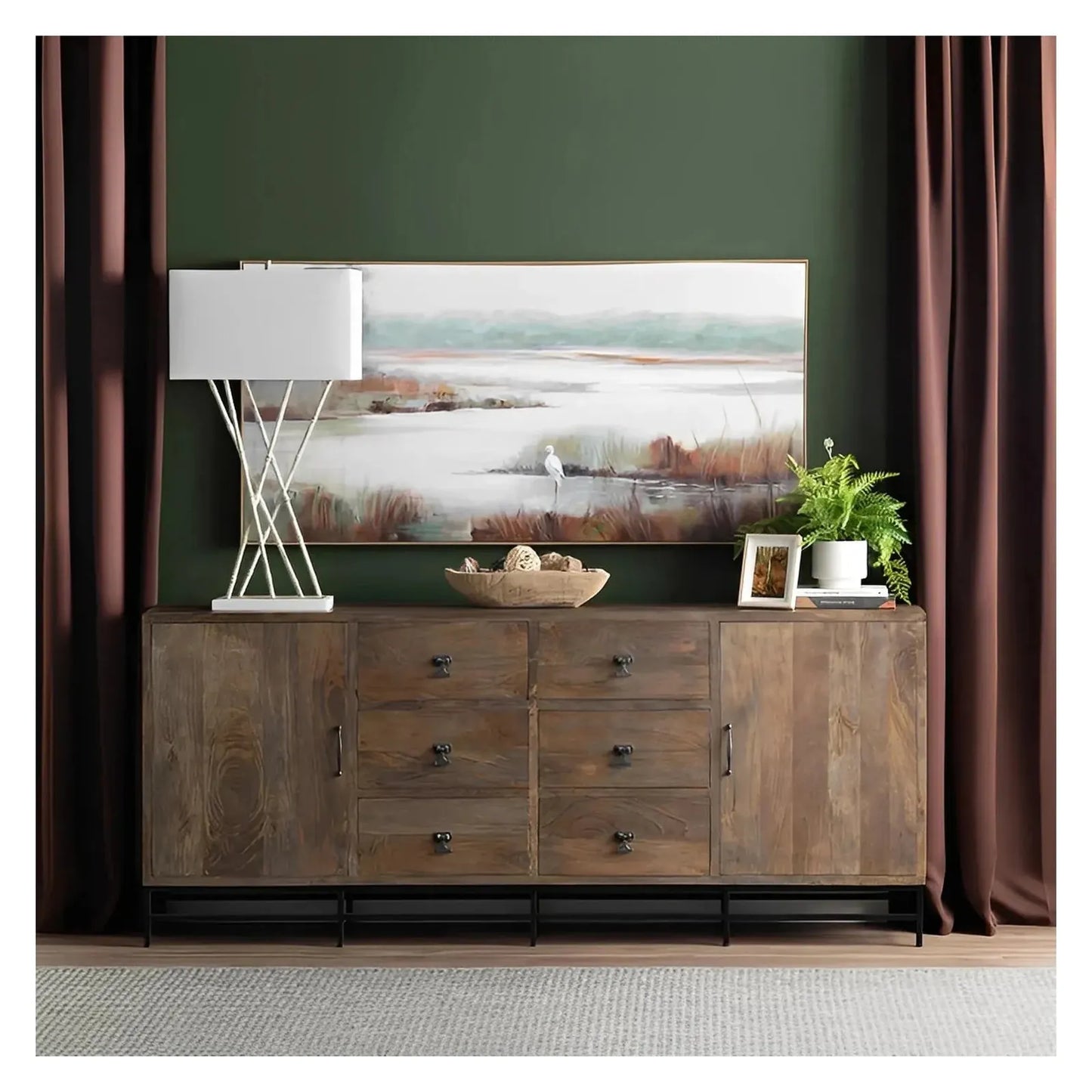 Silverton Sideboard, Buffet, or Credenza | 80 x 16 x 34 (in)