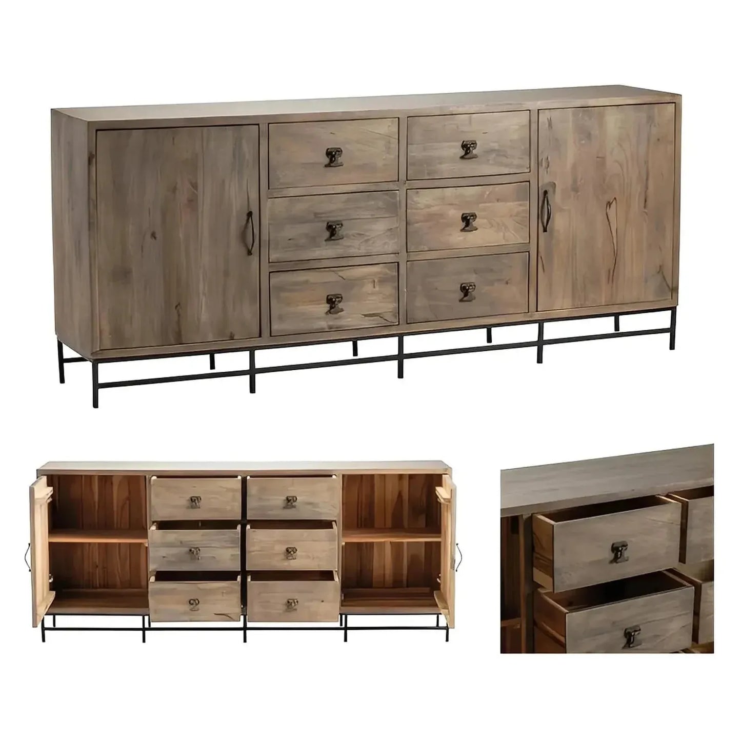 Silverton Sideboard, Buffet, or Credenza | 80 x 16 x 34 (in)