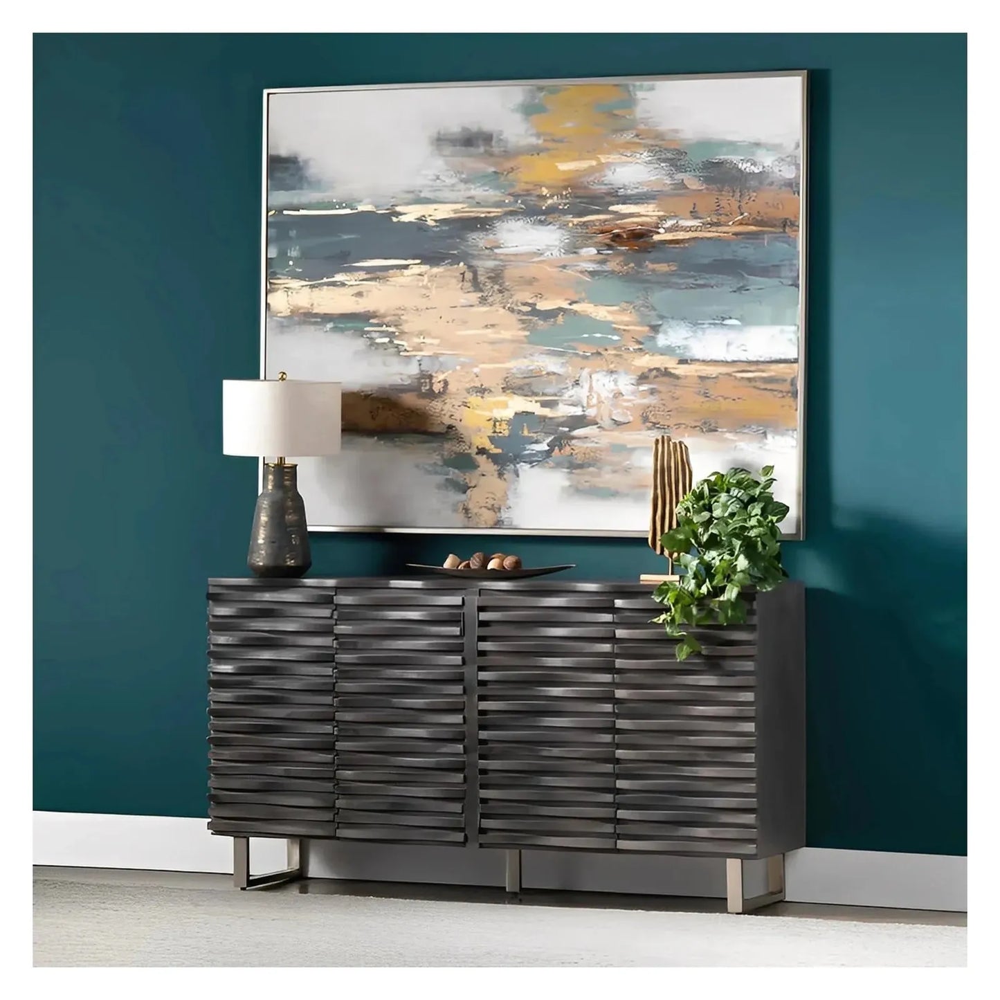 Oakvale Wave Sideboard - Grey - Contemporary, Transitional