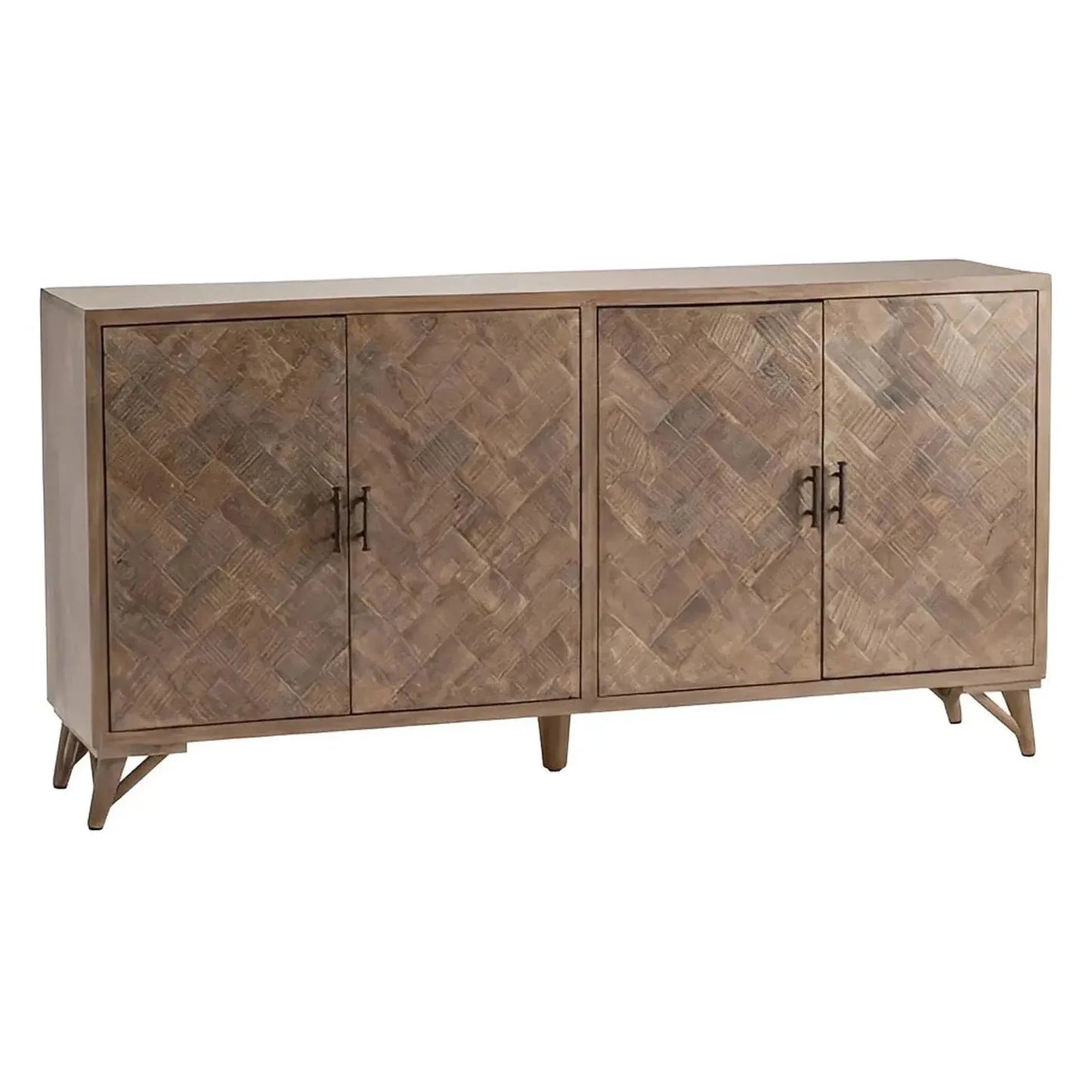 Silverpine Herringbone Sideboard, Buffet, or Credenza | 72 x 17 x 36 (in)