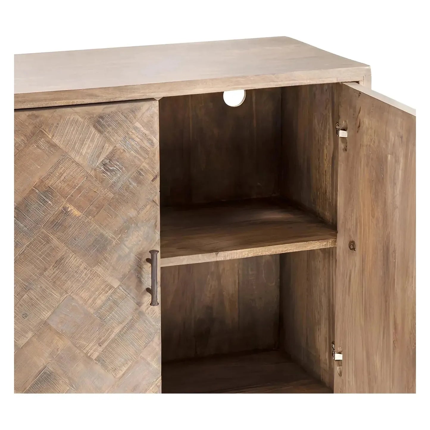 Silverpine Herringbone Sideboard, Buffet, or Credenza | 72 x 17 x 36 (in)