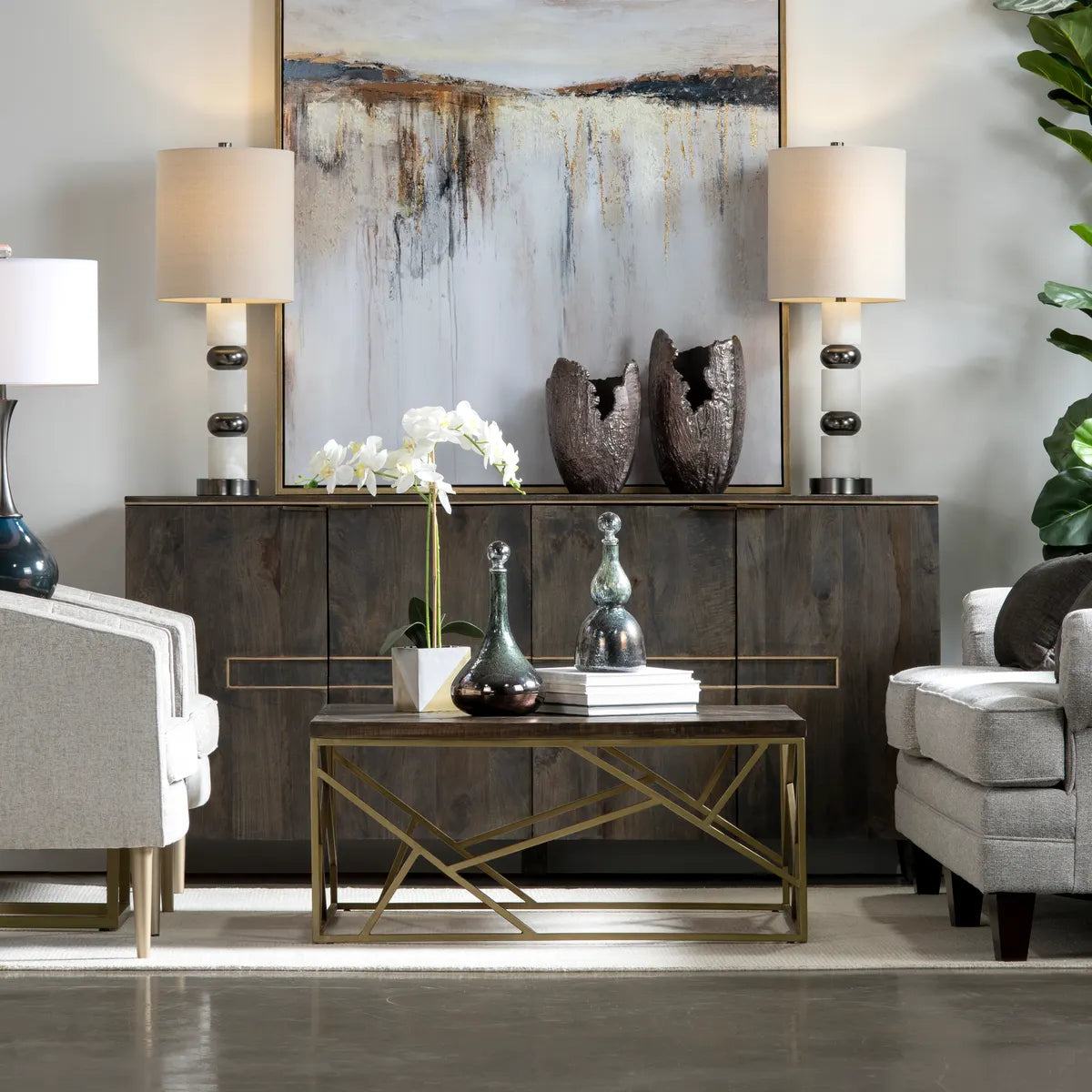 Harrington Geometric Square Cocktail or Coffee Table