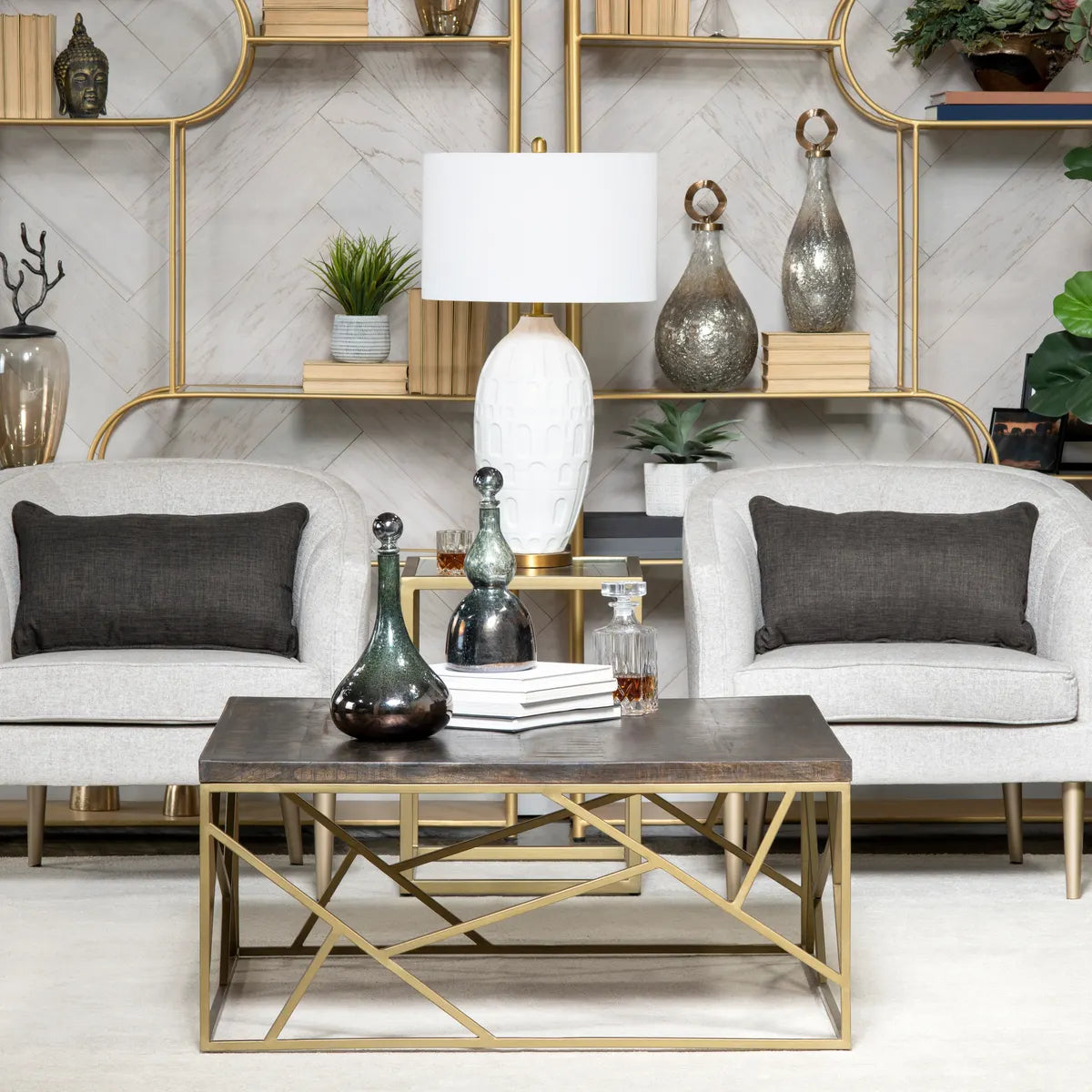 Harrington Geometric Square Cocktail or Coffee Table