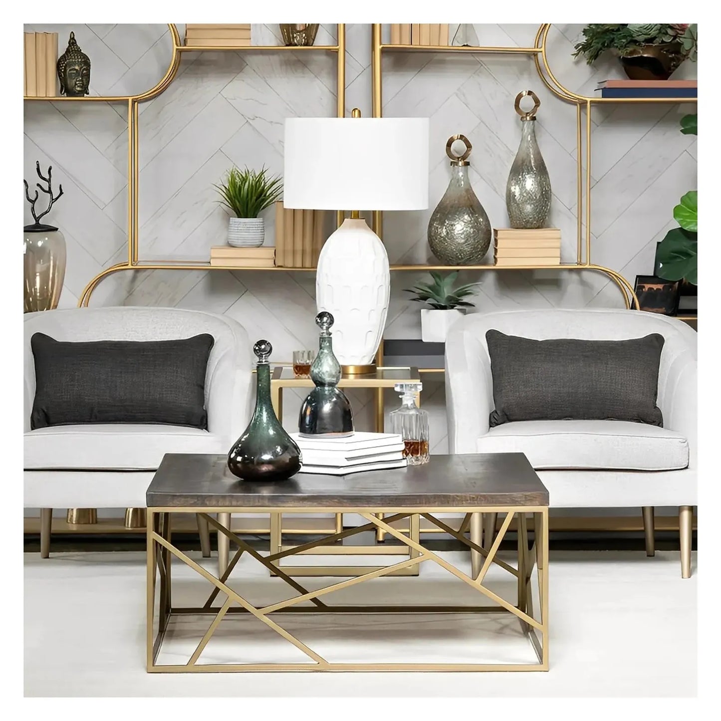 Harrington Geometric Square Cocktail or Coffee Table