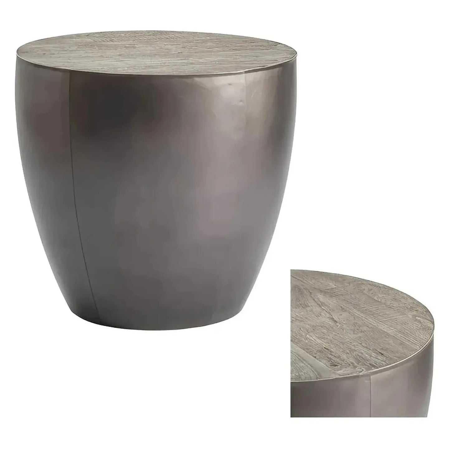 Lankfurt End Table (Set of 2) - Round - Cylindrical - Metal Frame