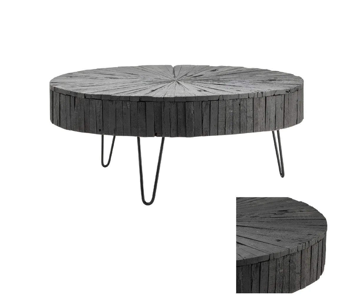 Harper Charred Wood Cocktail or Coffee Table