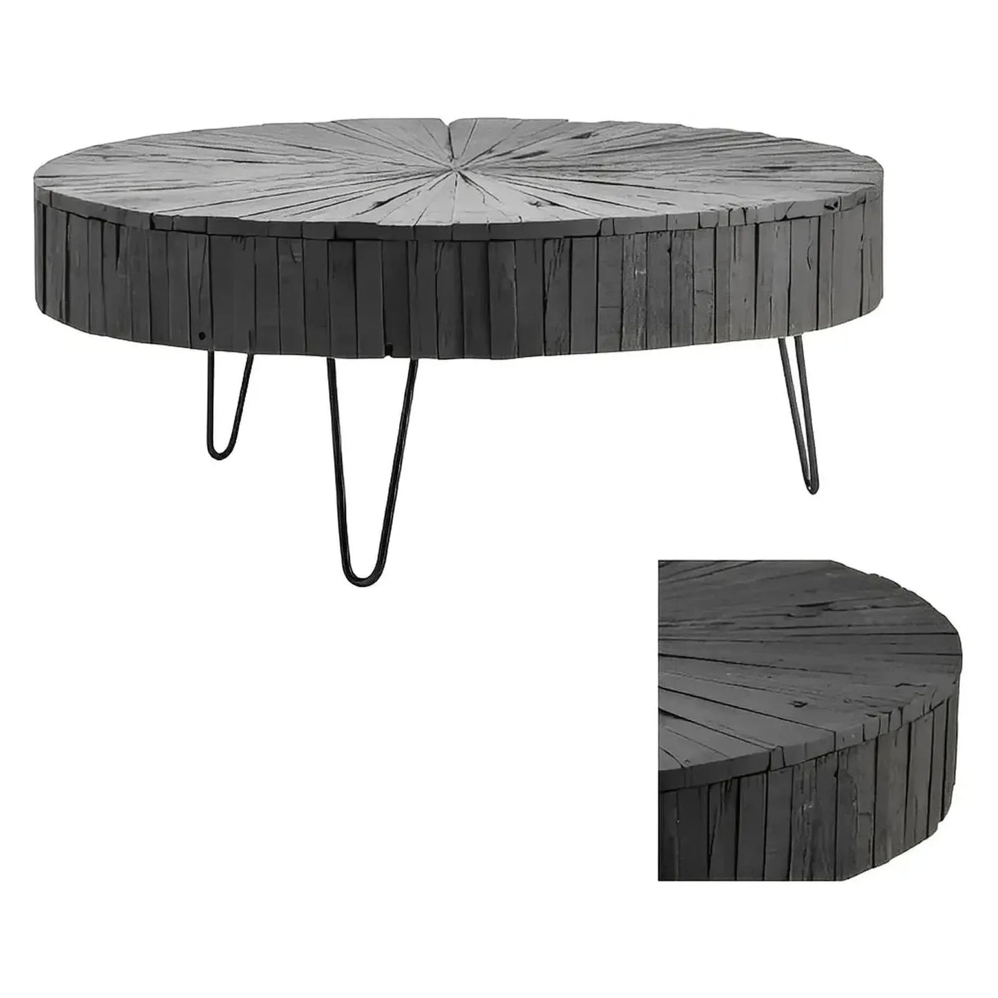 Harper Charred Wood Cocktail or Coffee Table