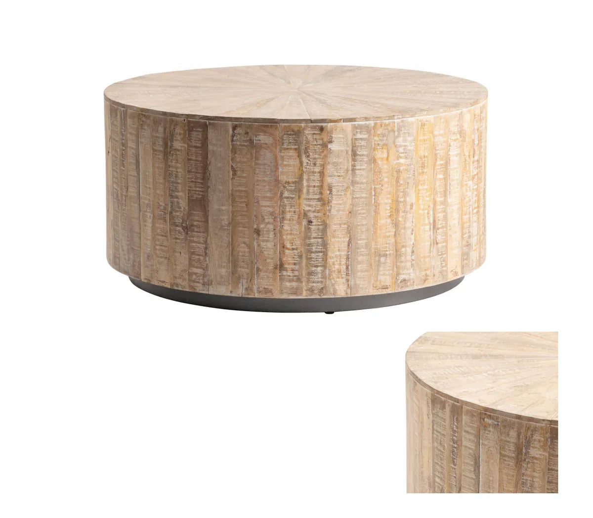 Dawnbridge Textured Drum Cocktail or Coffee Table
