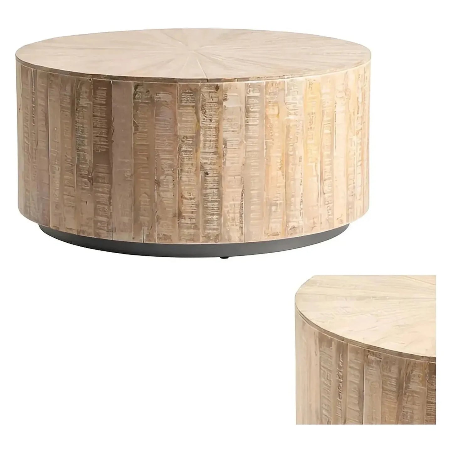 Dawnbridge Textured Drum Cocktail or Coffee Table