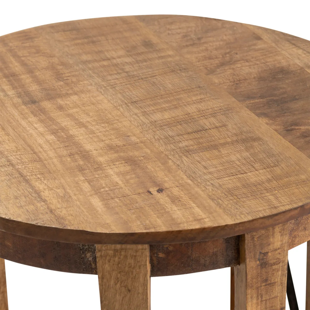 Foxhaven End Table (Set of 2) - Round - Solid Wood - Metal Frame - Storage