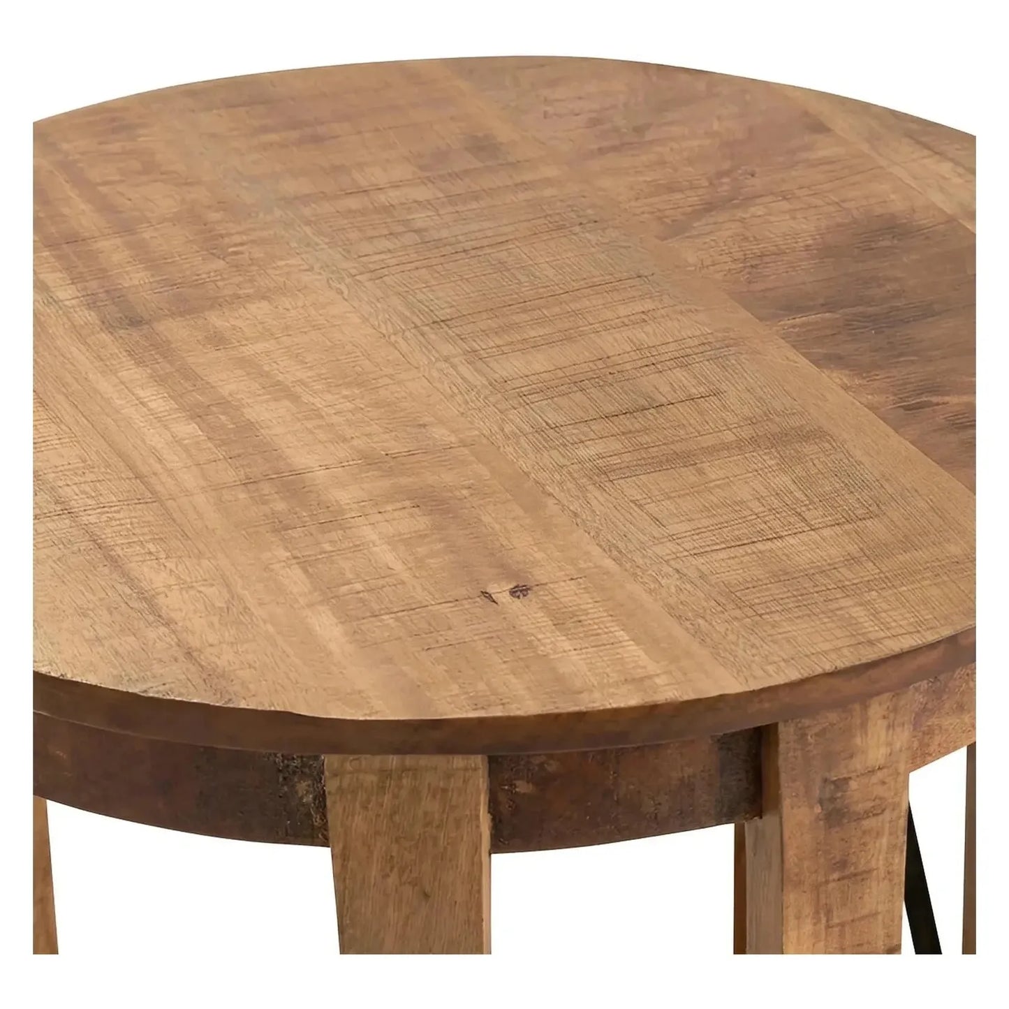 Foxhaven End Table (Set of 2) - Round - Solid Wood - Metal Frame - Storage
