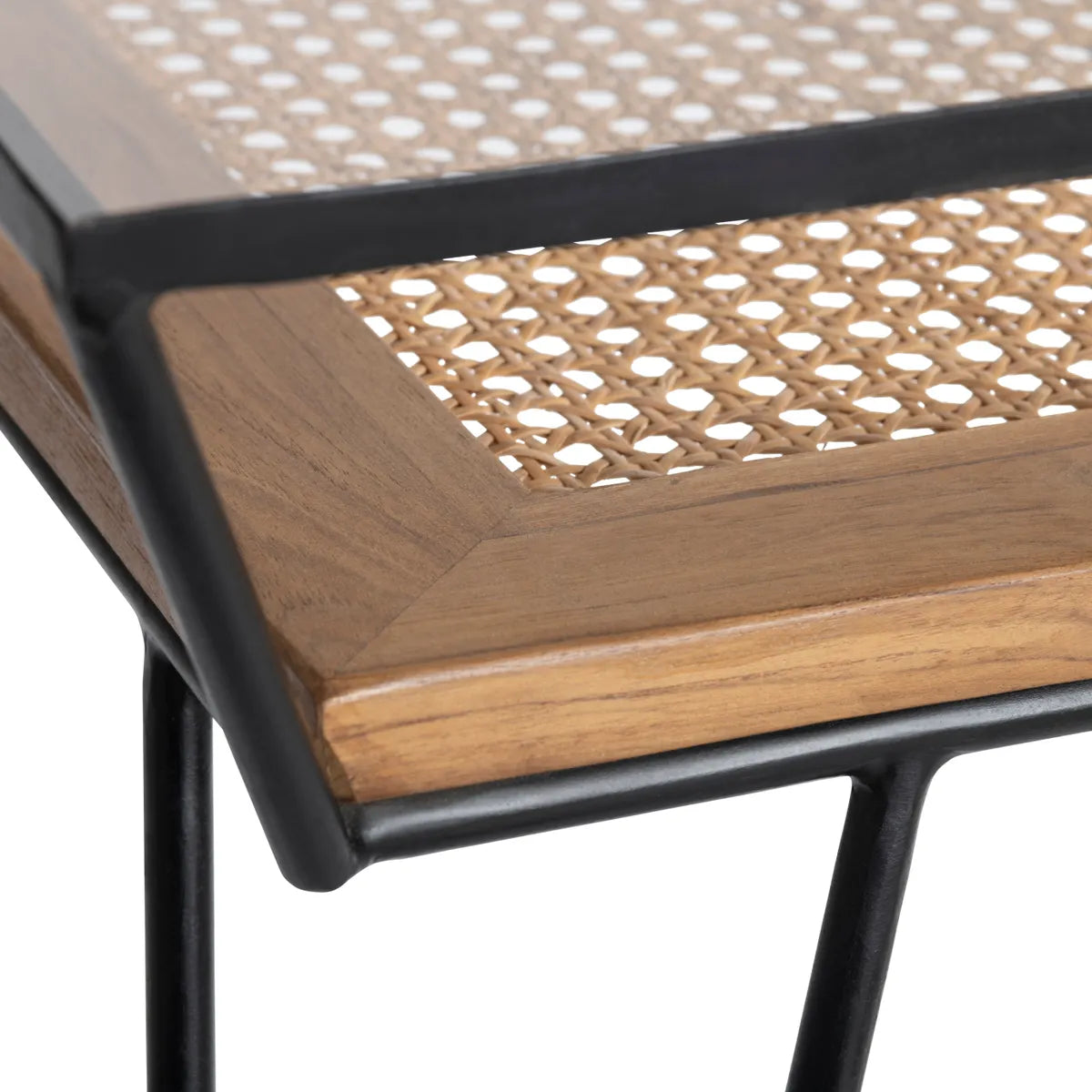 Carlisle Glass & Woven Palm Cocktail or Coffee Table