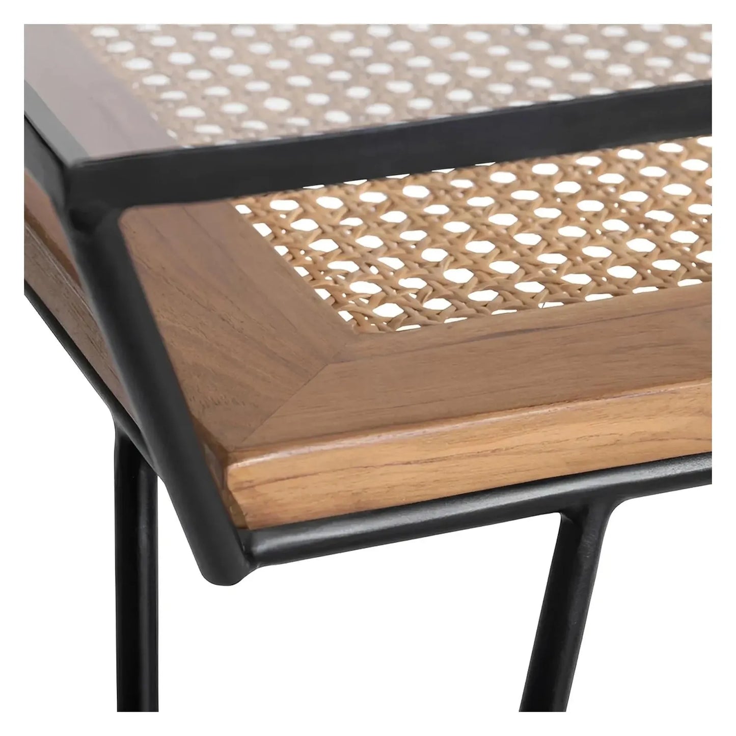 Carlisle Glass & Woven Palm Cocktail or Coffee Table