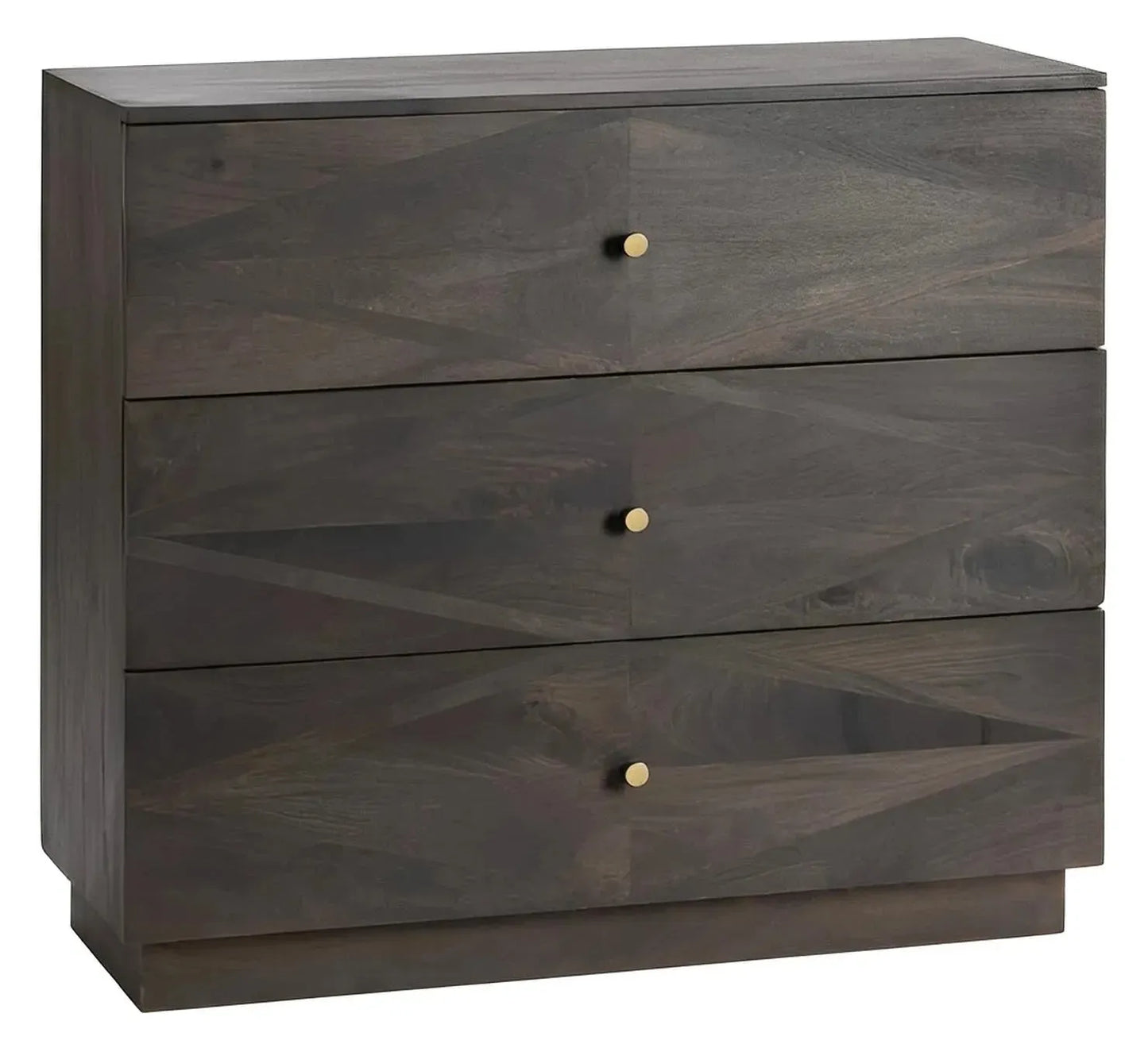 Portsmouth Stained Brown Nightstands (2-Pack), Mango Wood, Metal, Transitional, tapered legs, brushed metal accents