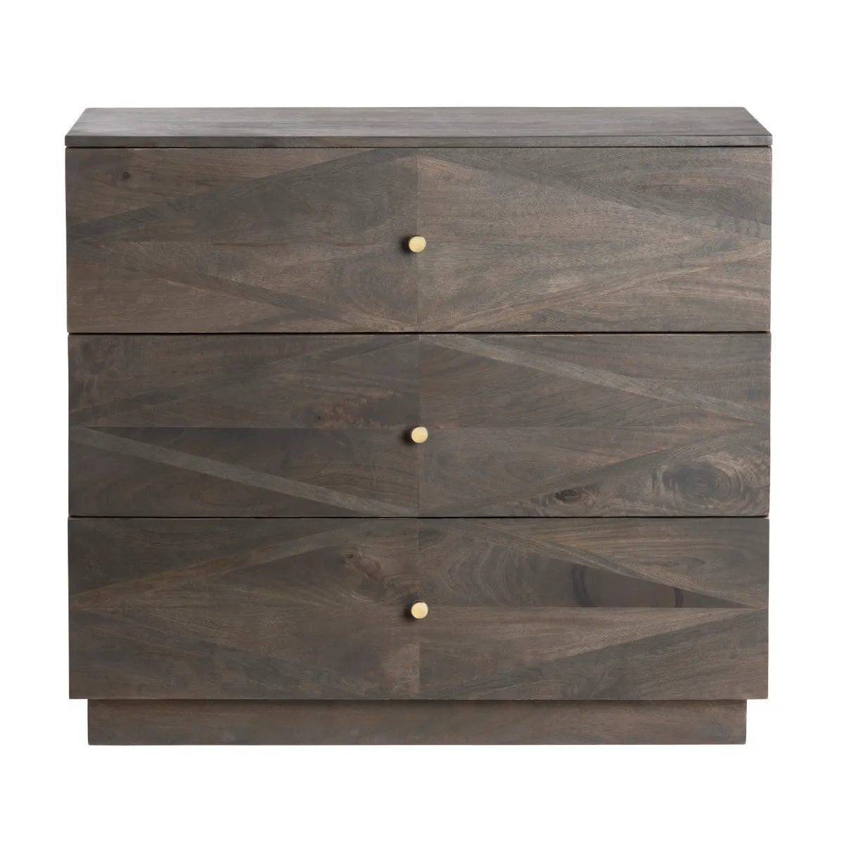 Portsmouth Stained Brown Nightstands (2-Pack), Mango Wood, Metal, Transitional, tapered legs, brushed metal accents