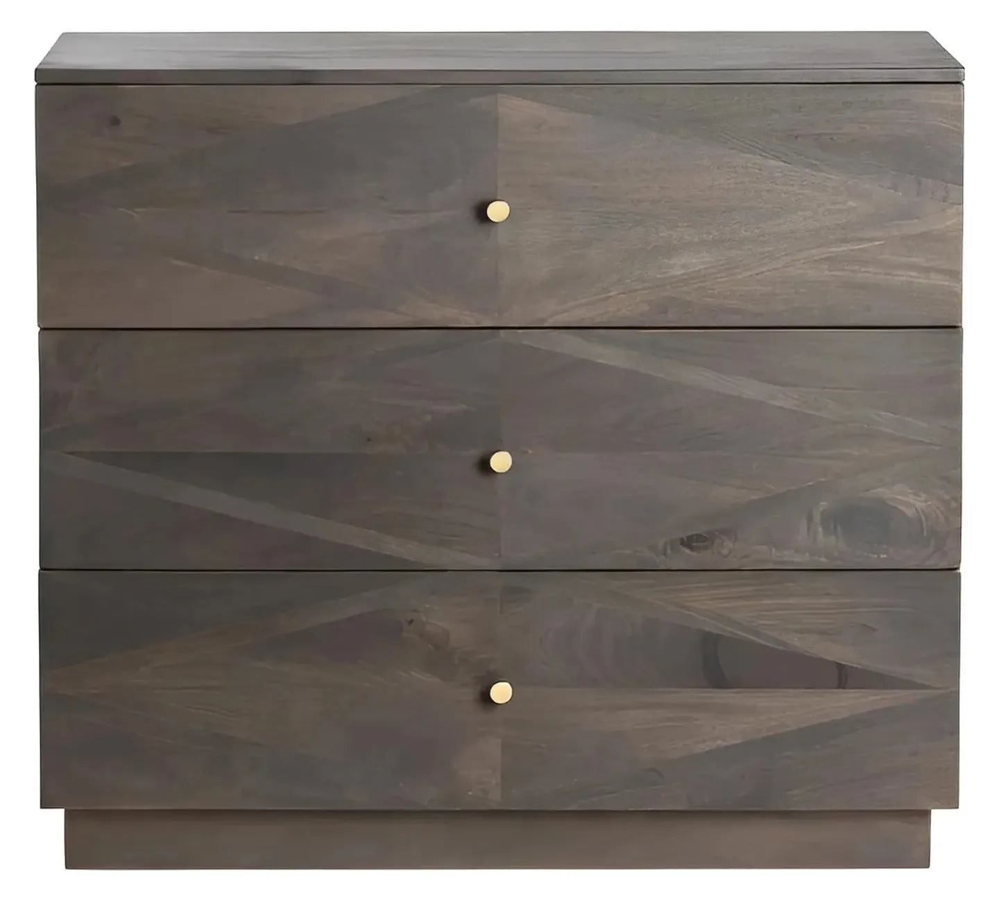 Portsmouth Stained Brown Nightstands (2-Pack), Mango Wood, Metal, Transitional, tapered legs, brushed metal accents