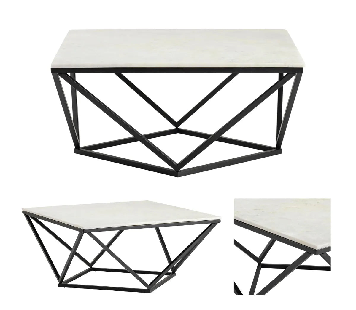Somerset Geometric Marble Cocktail or Coffee Table