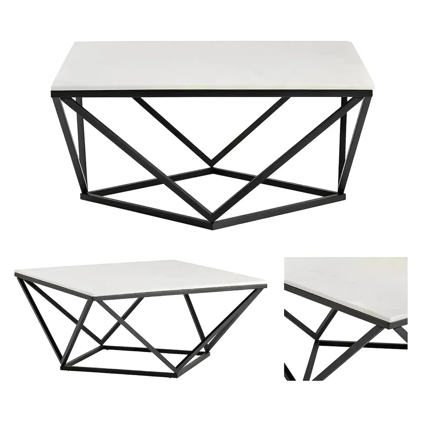 Somerset Geometric Marble Cocktail or Coffee Table