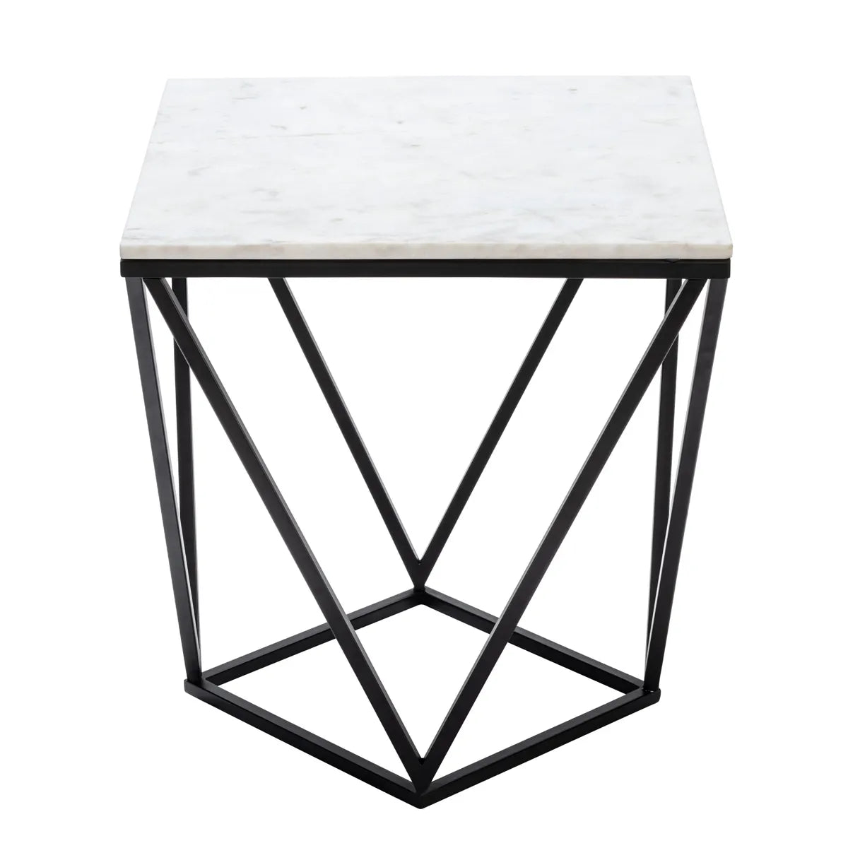 Somerset End Table (Set of 2) - Metal Frame - Marble Top