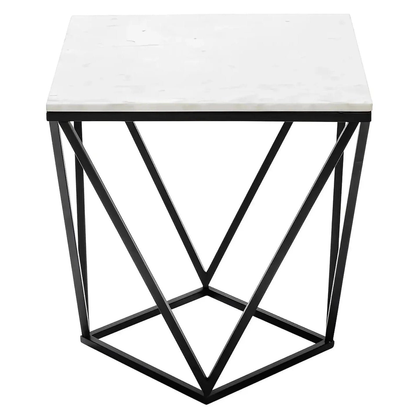 Somerset End Table (Set of 2) - Metal Frame - Marble Top