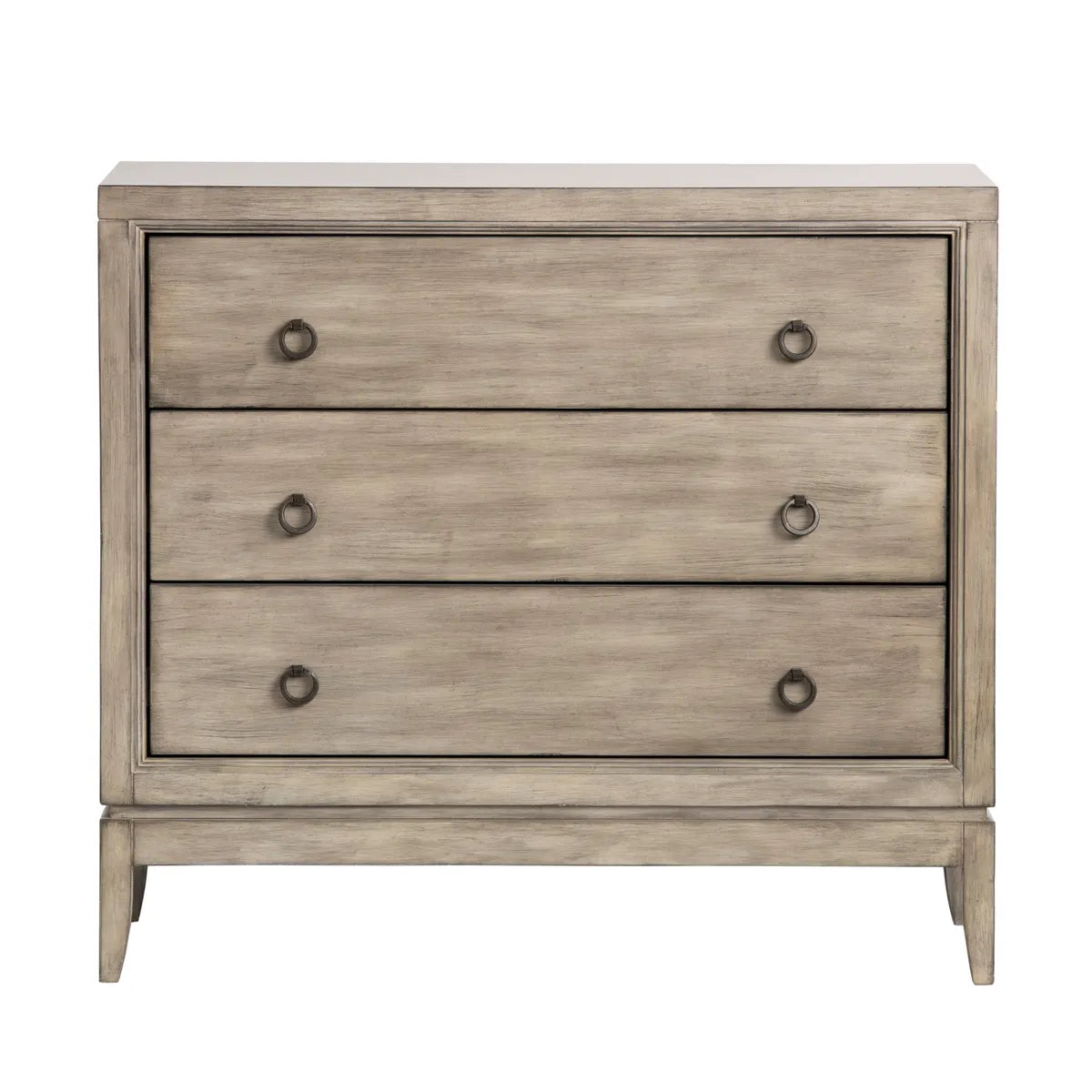 Hudson Painted Beige Nightstands (2-Pack), Wood, Traditional, antique-style handles, carved details