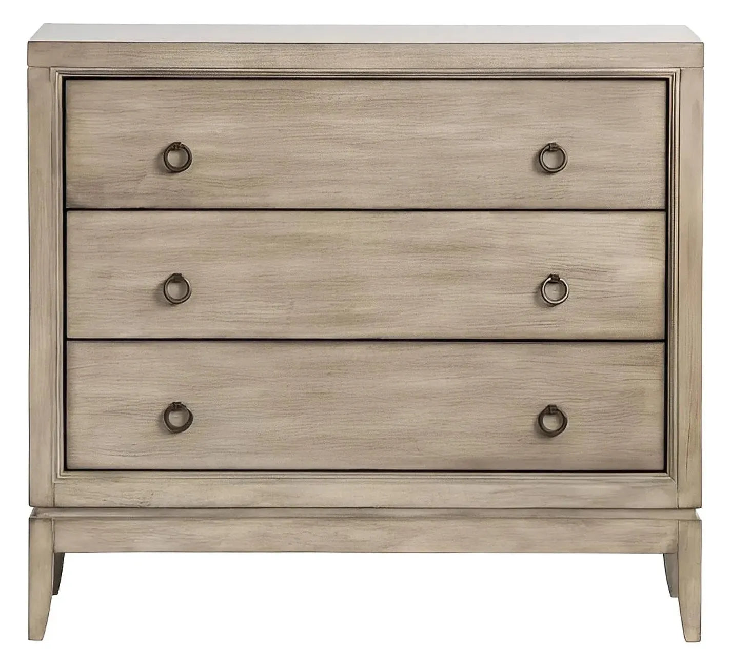 Hudson Painted Beige Nightstands (2-Pack), Wood, Traditional, antique-style handles, carved details