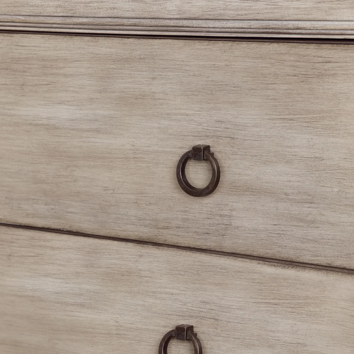 Hudson Painted Beige Nightstands (2-Pack), Wood, Traditional, antique-style handles, carved details