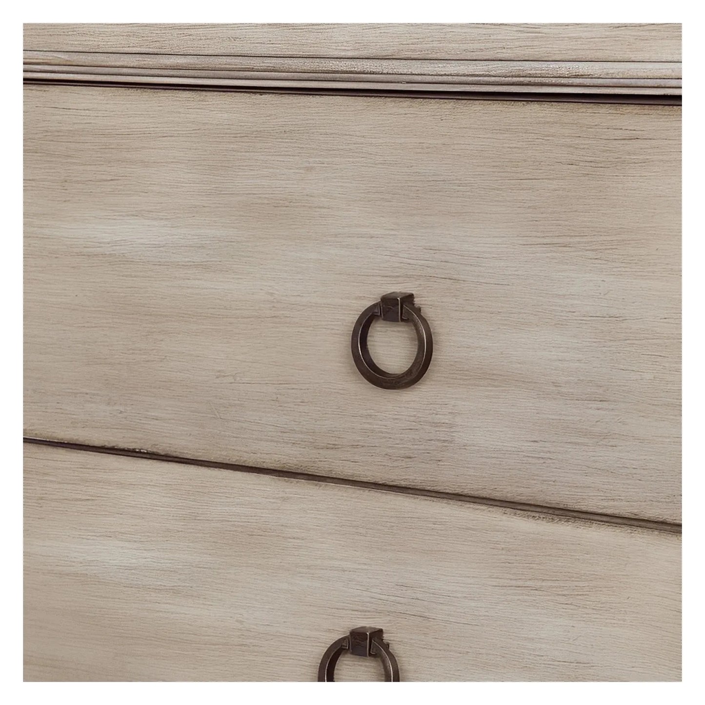 Hudson Painted Beige Nightstands (2-Pack), Wood, Traditional, antique-style handles, carved details