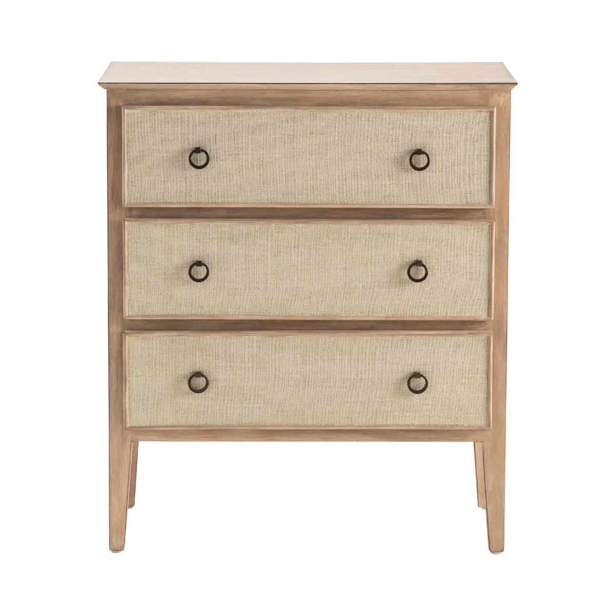 Stonington Painted Beige Nightstands (2-Pack), Fabric, Metal, Wood, Coastal, Traditional, antique-style handles