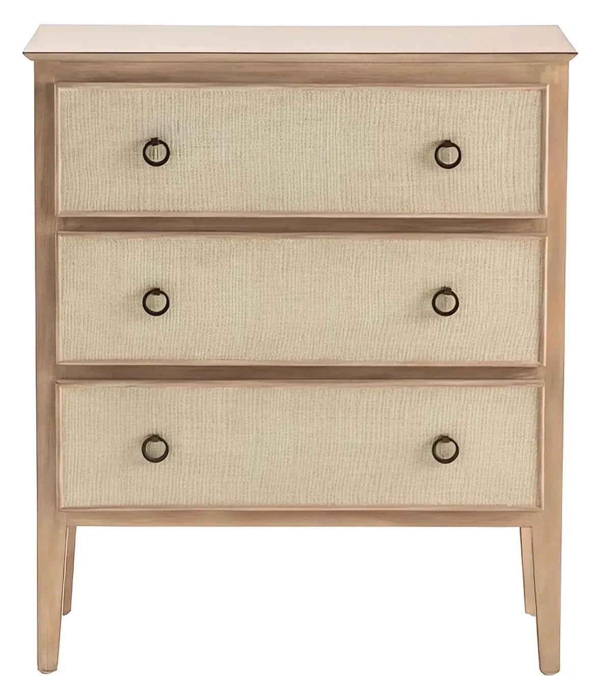 Stonington Painted Beige Nightstands (2-Pack), Fabric, Metal, Wood, Coastal, Traditional, antique-style handles