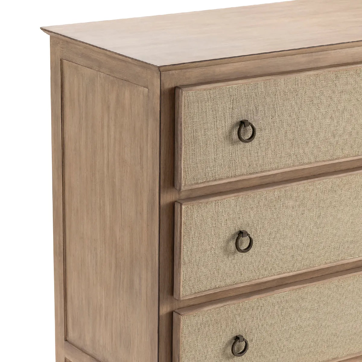 Stonington Painted Beige Nightstands (2-Pack), Fabric, Metal, Wood, Coastal, Traditional, antique-style handles