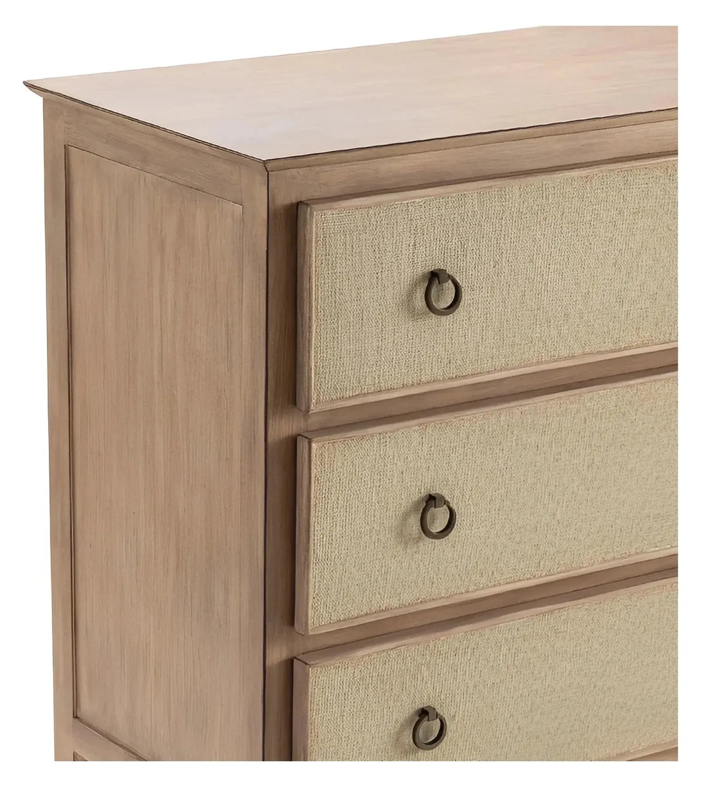 Stonington Painted Beige Nightstands (2-Pack), Fabric, Metal, Wood, Coastal, Traditional, antique-style handles