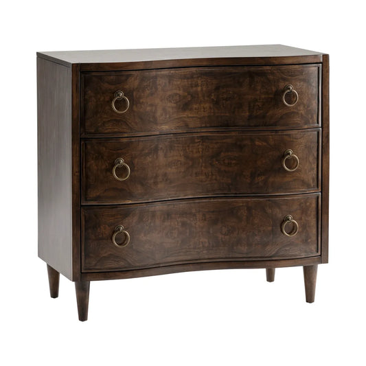 Burlington Stained Brown Nightstands (2-Pack), Olive Ash Burl Veneer, Wood, Traditional, antique-style handles