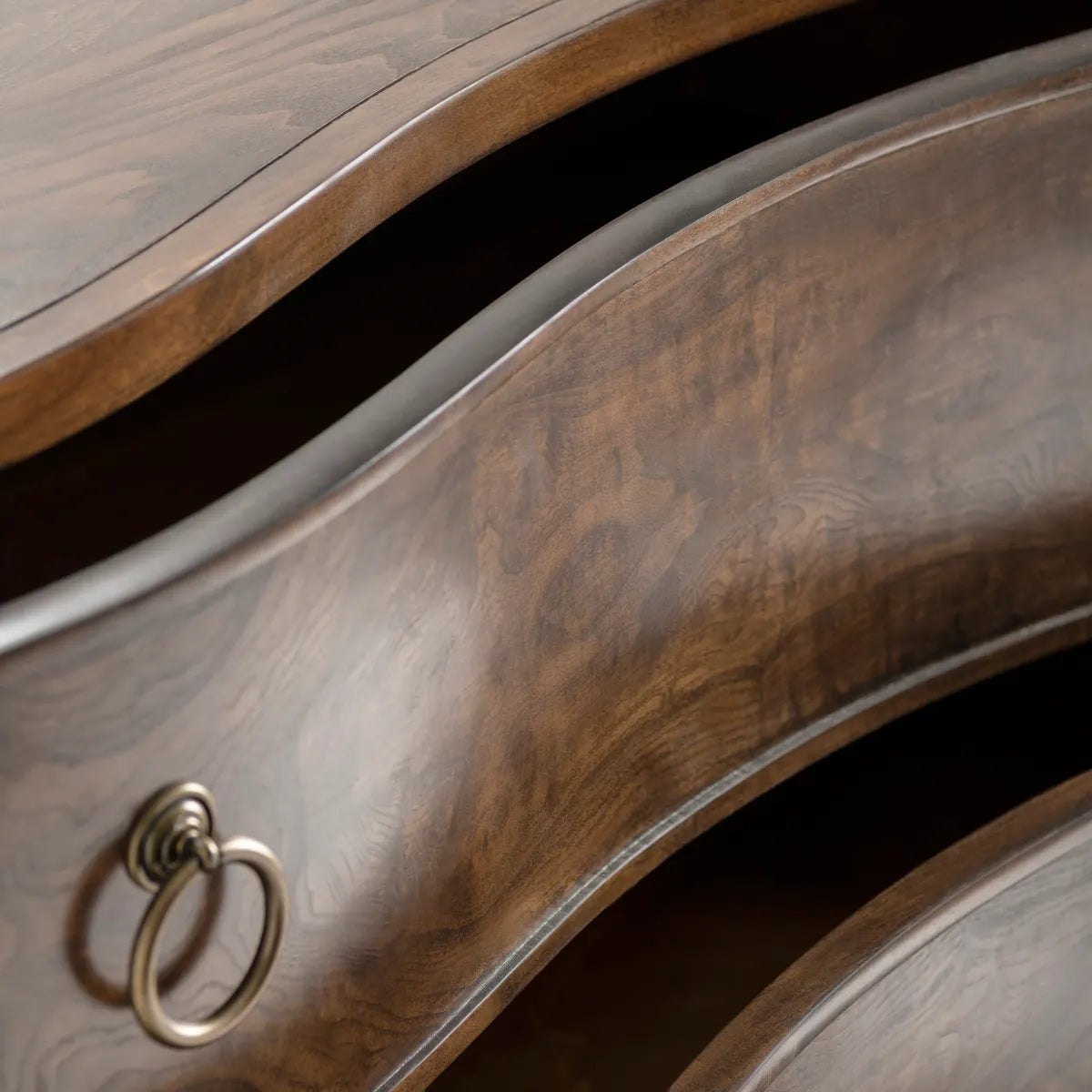 Burlington Stained Brown Nightstands (2-Pack), Olive Ash Burl Veneer, Wood, Traditional, antique-style handles