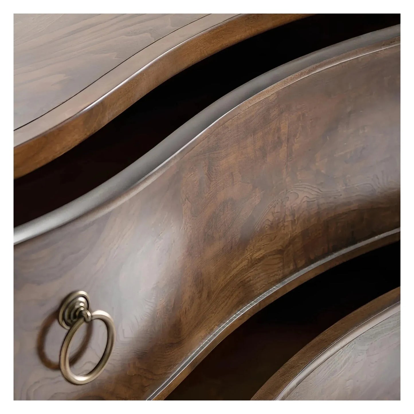 Burlington Stained Brown Nightstands (2-Pack), Olive Ash Burl Veneer, Wood, Traditional, antique-style handles