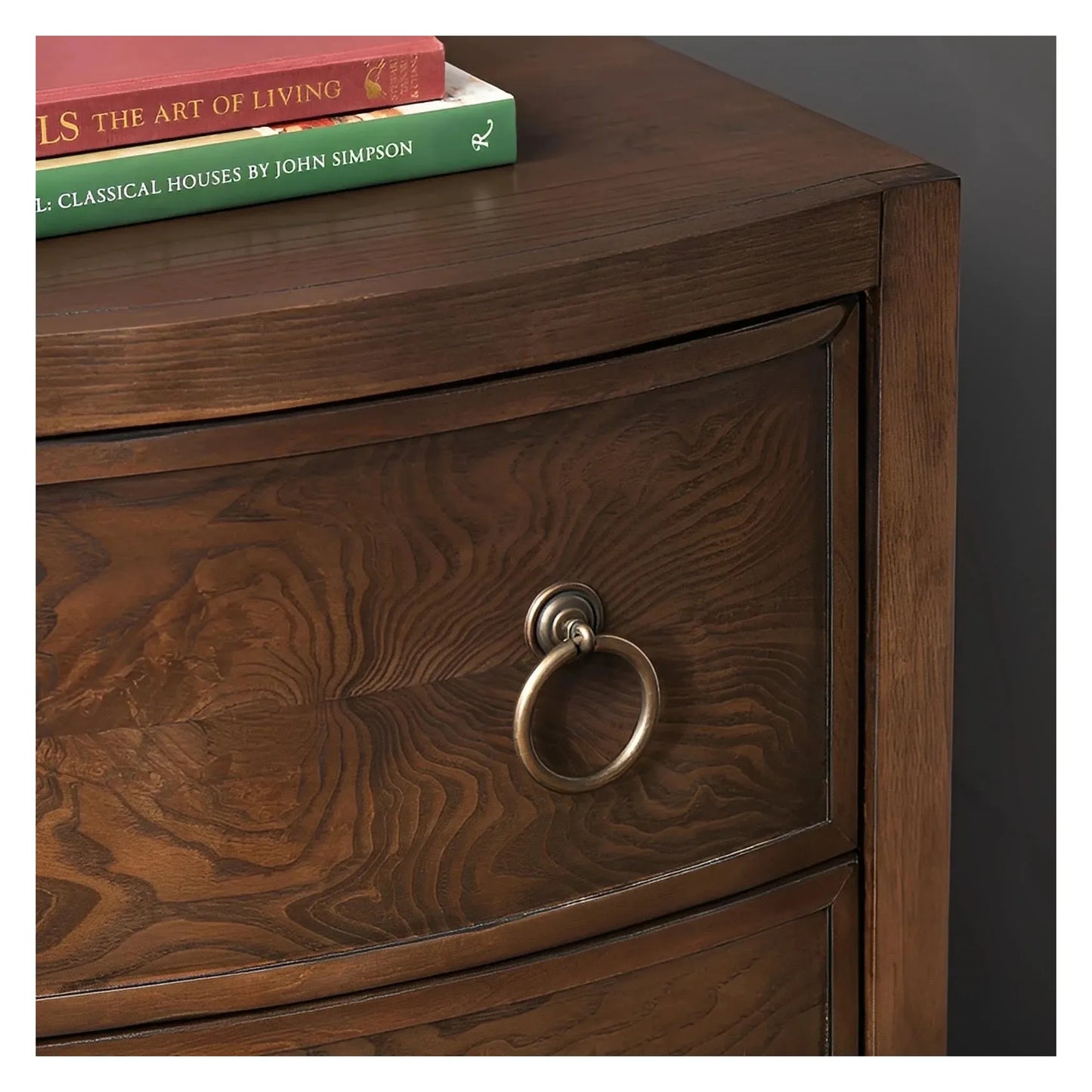 Burlington Stained Brown Nightstands (2-Pack), Olive Ash Burl Veneer, Wood, Traditional, antique-style handles