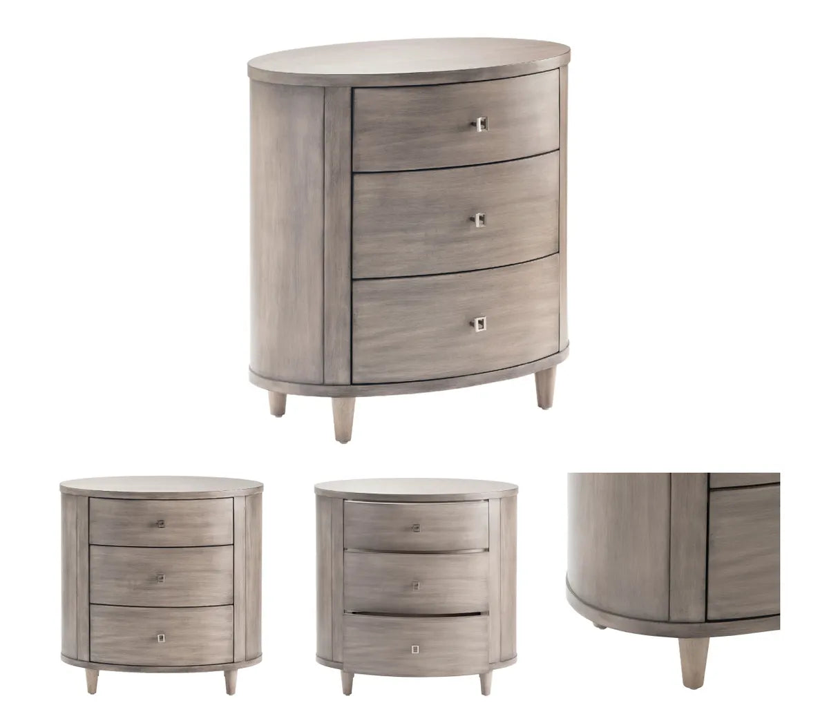 Monhegan Painted Grey Nightstands (2-Pack), Wood, Transitional, tapered legs, solid wood craftsmanship