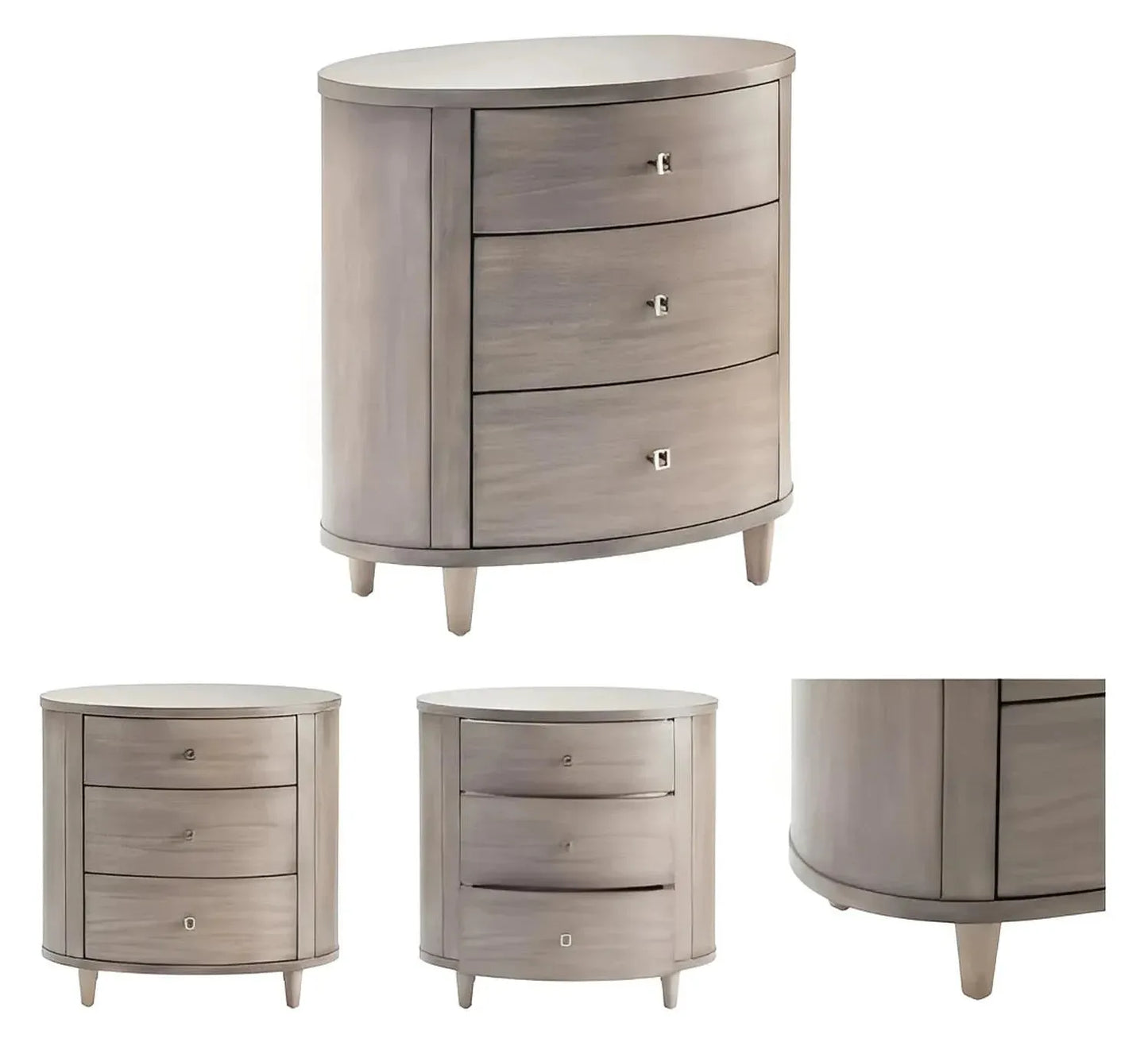 Monhegan Painted Grey Nightstands (2-Pack), Wood, Transitional, tapered legs, solid wood craftsmanship