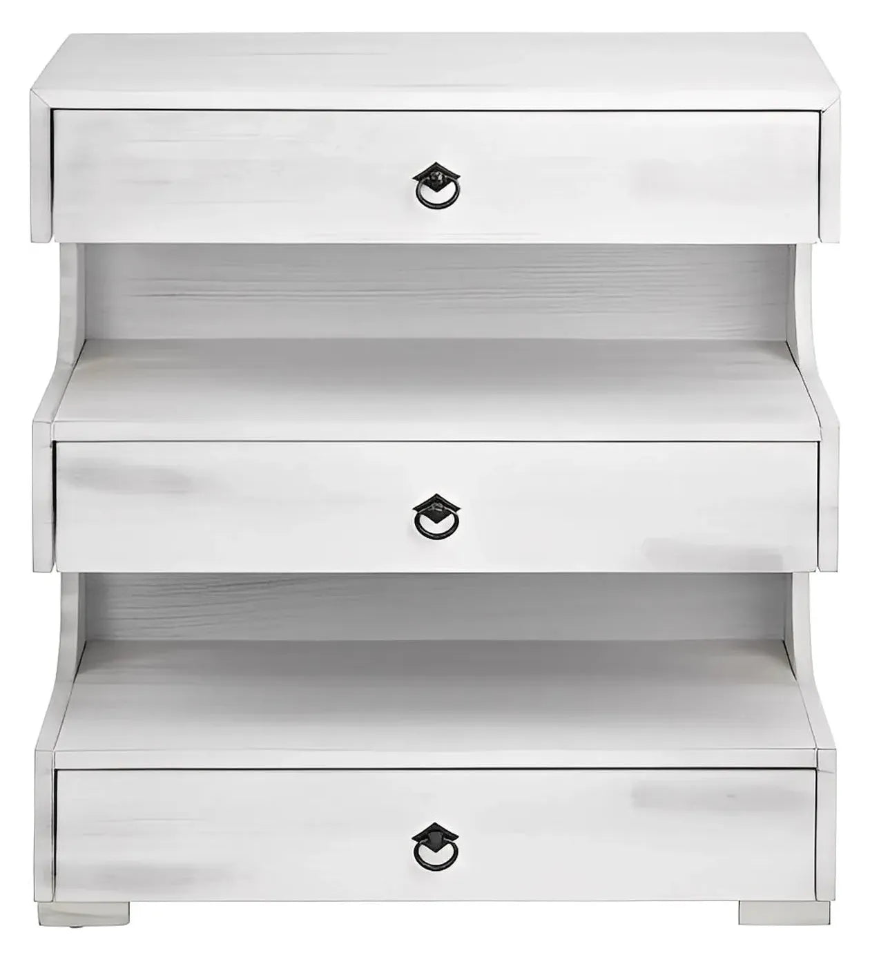 Bar Harbor Painted Grey Nightstands (2-Pack), Mdf, Wood, Transitional, tapered legs, solid wood craftsmanship