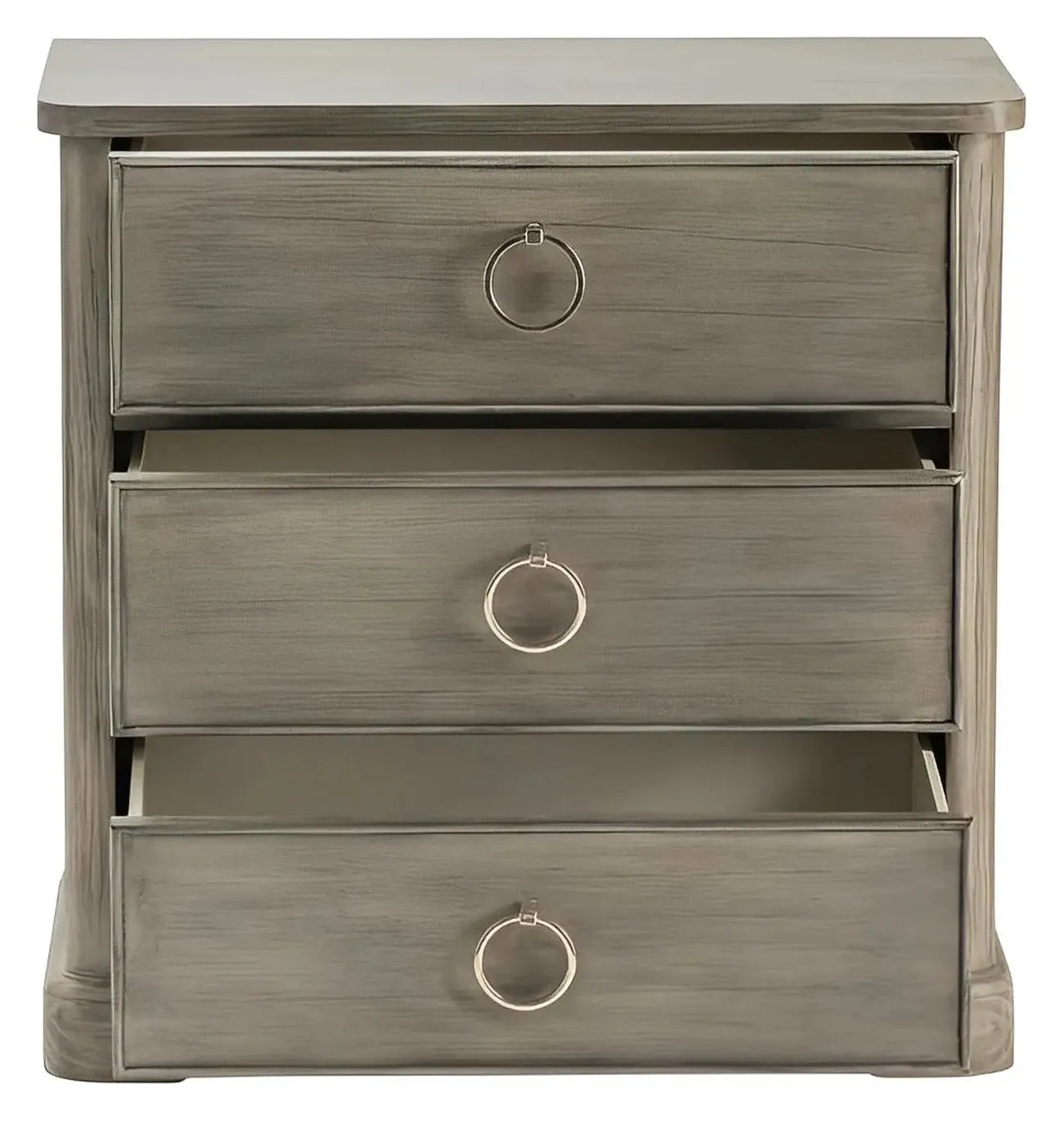 Hanover Painted Grey Nightstands (2-Pack), Wood, Transitional, tapered legs, solid wood craftsmanship