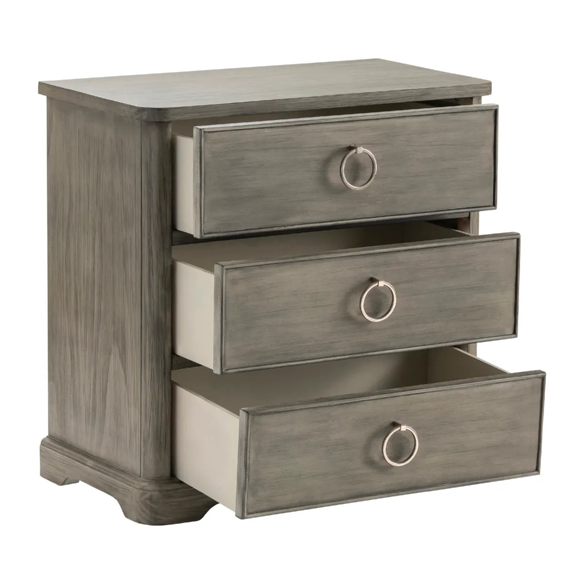 Hanover Painted Grey Nightstands (2-Pack), Wood, Transitional, tapered legs, solid wood craftsmanship